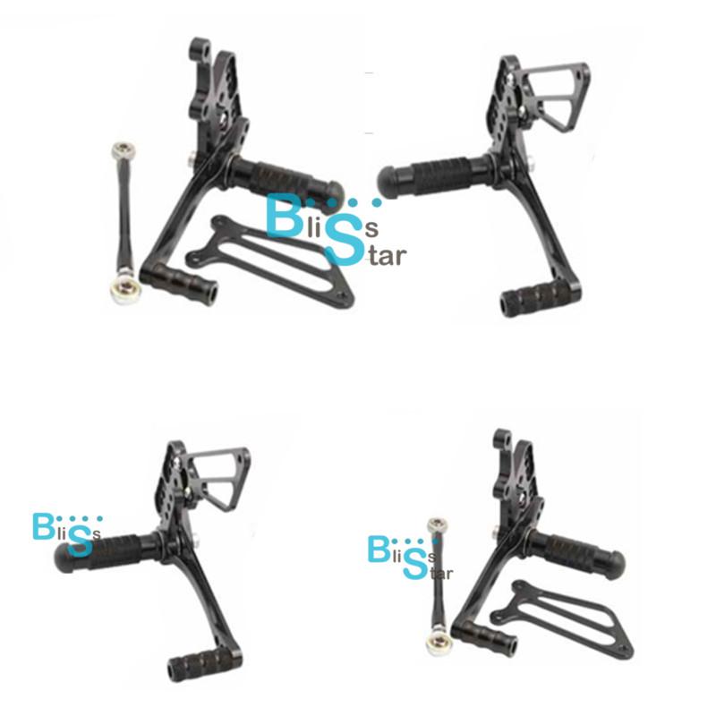 Black cnc adjustable rear sets rearsets fit suzuki gsxr1000 gsx-r1000 2005-2006