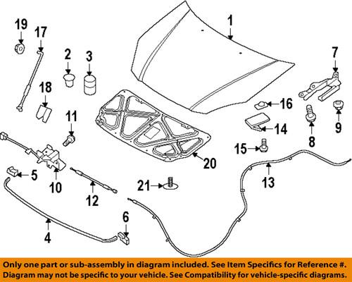 Hyundai oem 811901r000 hood release cable-release cable