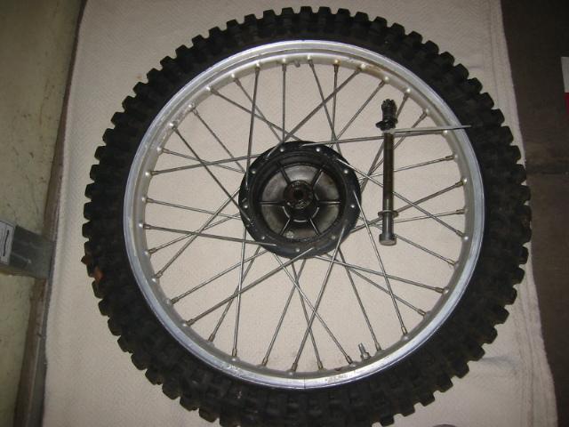 1976 yamaha yz125 front wheel with front axle yz 125 tire rim did