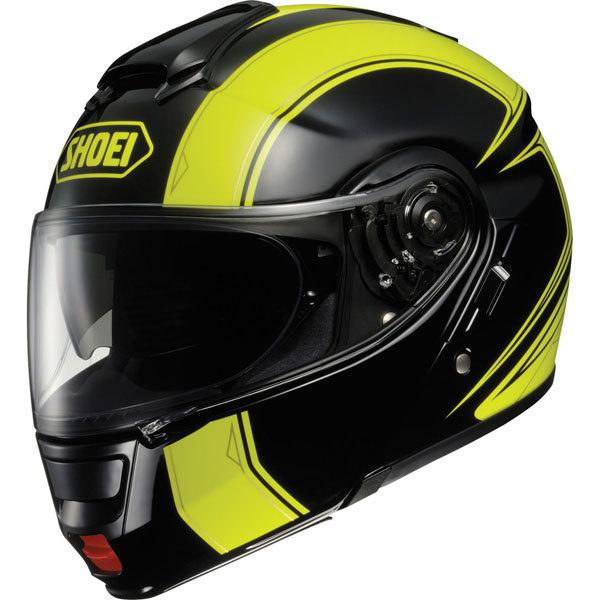 Black/flourescent yellow xl shoei neotec borealis modular helmet