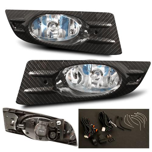 Super white 2006-2007 honda accord 2d looks carbon fog lights kit