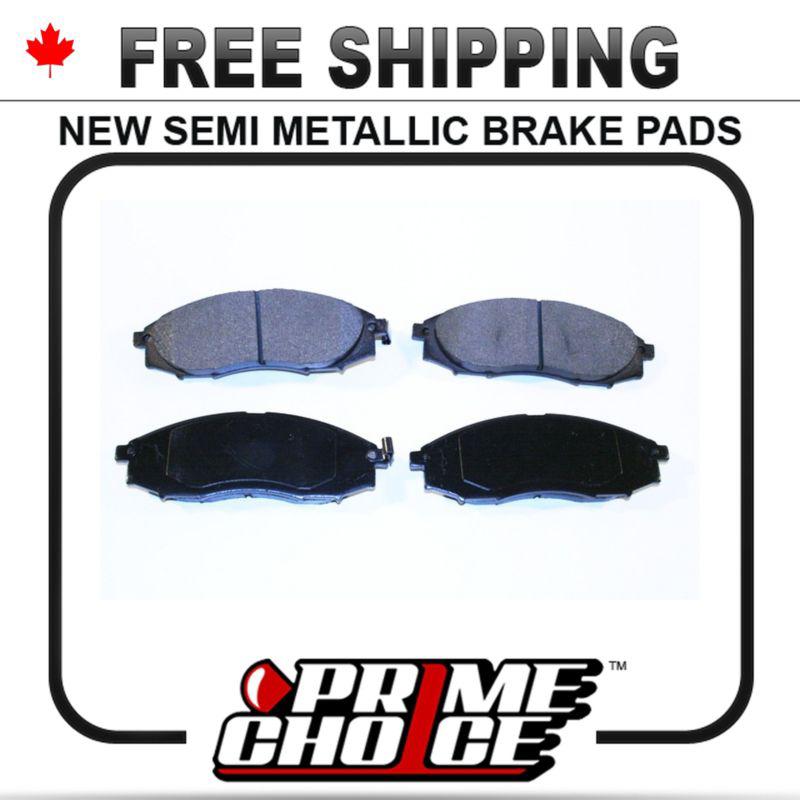 New premium complete set of front metallic disc brake pads with shims