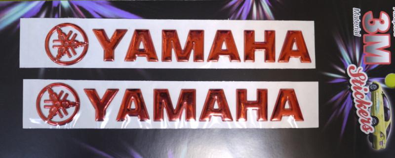 2x red 3d 3m emblem autocollant fzr yamaha decals stickers r1 r6 yzf chrome