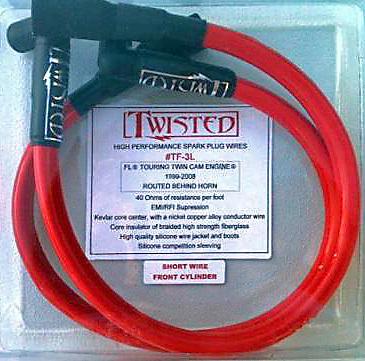 Twisted 12mm spark plug wires harley touring flhx street glide 2006 2007 2008