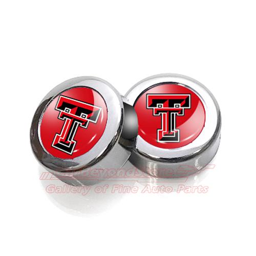 Texas tech university license plate frame chrome screw covers, pair + free gift