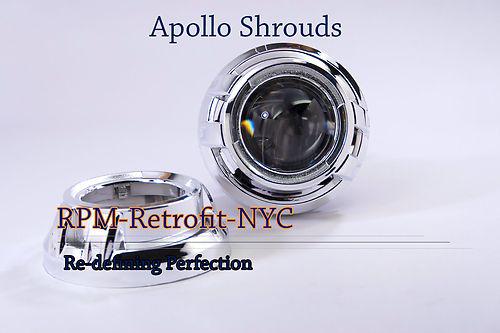 Apollo shrouds : hid projector retrofit : centric rings : 2.5 & 3" lens