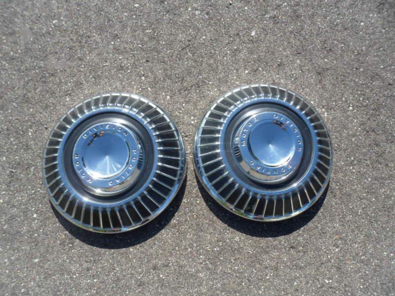 1964 65 66 67 68 69 70 71 pontiac standard wheel "dog dish" hubcaps pair