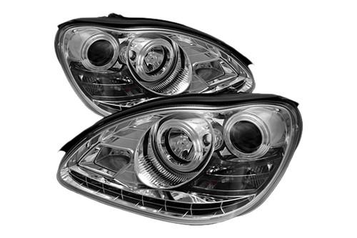 Spyder mbw220drlc chrome clear projector headlights head light w leds drl