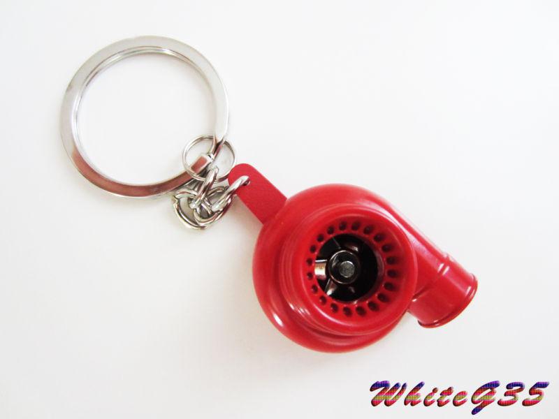 New red spinning turbo turbocharger keychain key chain ring t3 t4 t25  keyring