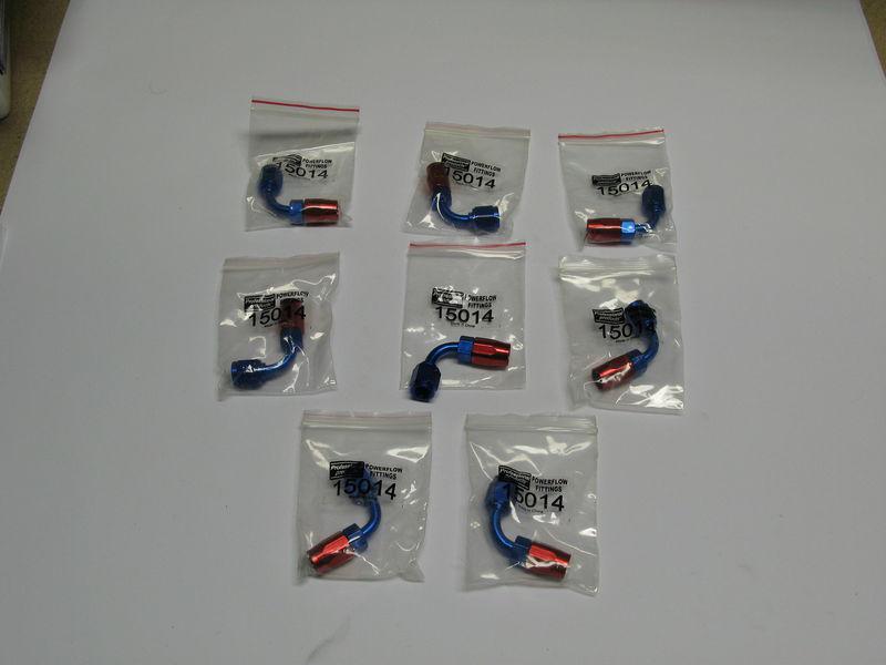 8 pack -4 an 90º elbow female swivel hose end red/blue fuel oil air fitting