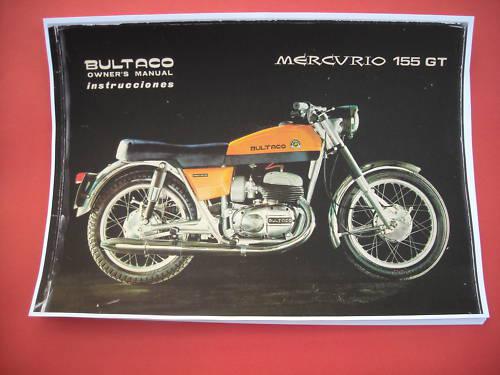 Bultaco mercurio 155gt,139m,photocopya4 owner's manual 