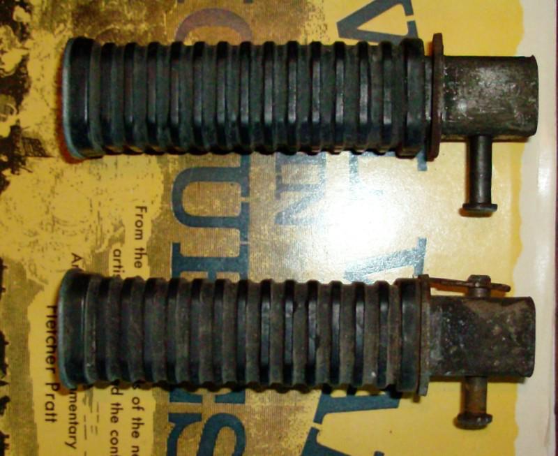 Rear foot pegs from a 1969 honda cb350 motorcycle