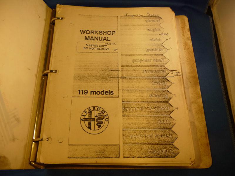  alfa romeo gtv/6 workshop manual 119 models copy of master copy