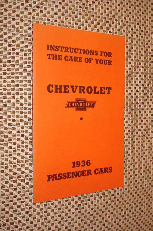 1936 chevy truck owners manual glove box book cool book