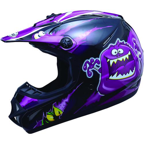 Gmax gm46y-1 kritter ii kids mx/snow/water helmet - purple/blk-ys (youth small)