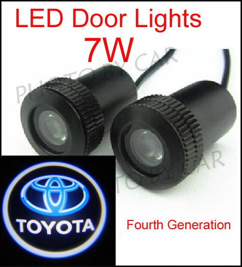 2 x car logo door lights projector auto latest led 4th gen laser for toyota