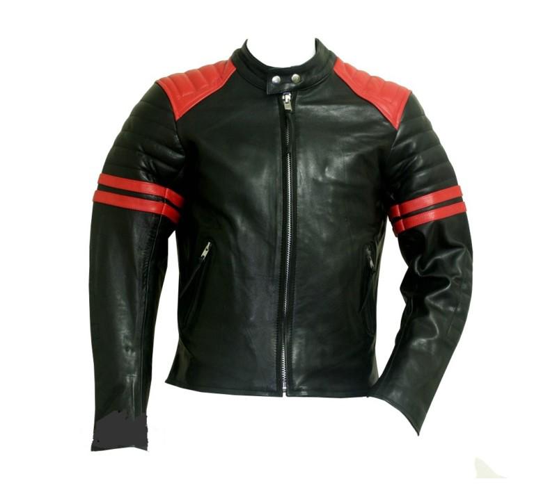 New stylish leather motorcycle jacket racer motorbike biker men leather jacket