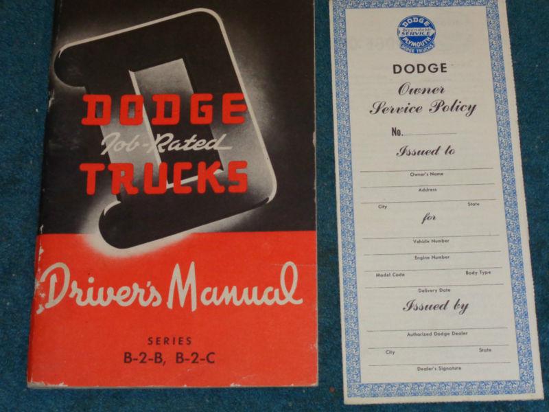 1950 dodge truck owner's manual set / original pickup / b-2 guide book & more