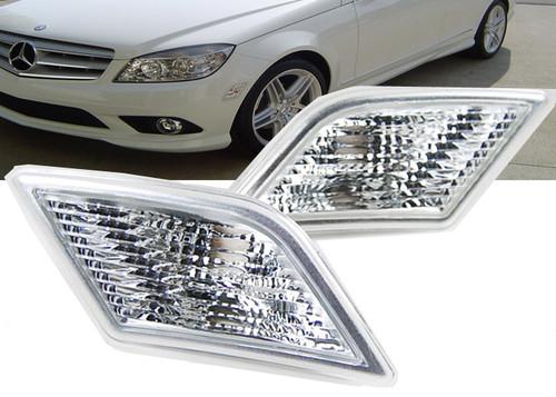 Mercedes benz w204 08-11 c300 c350 c-class sedan clear corner bumper lights