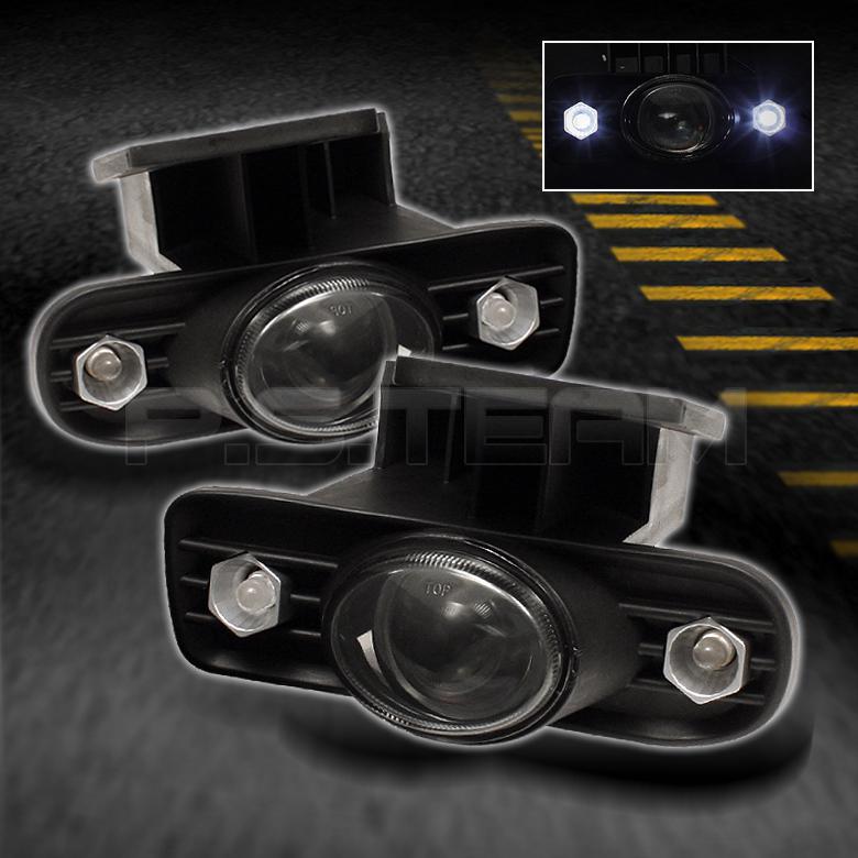 Smoked 99-02 sierra 00-06 yukon halo projector fog lights lamps w/switch & bulbs