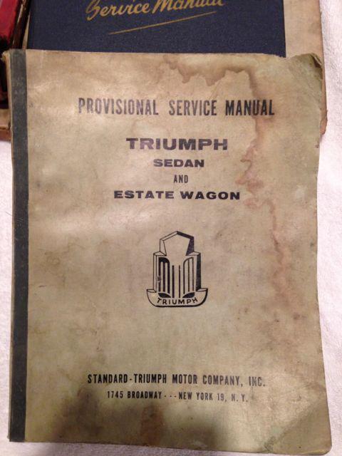 Triumph sedan and estate wagon provisional service manual 