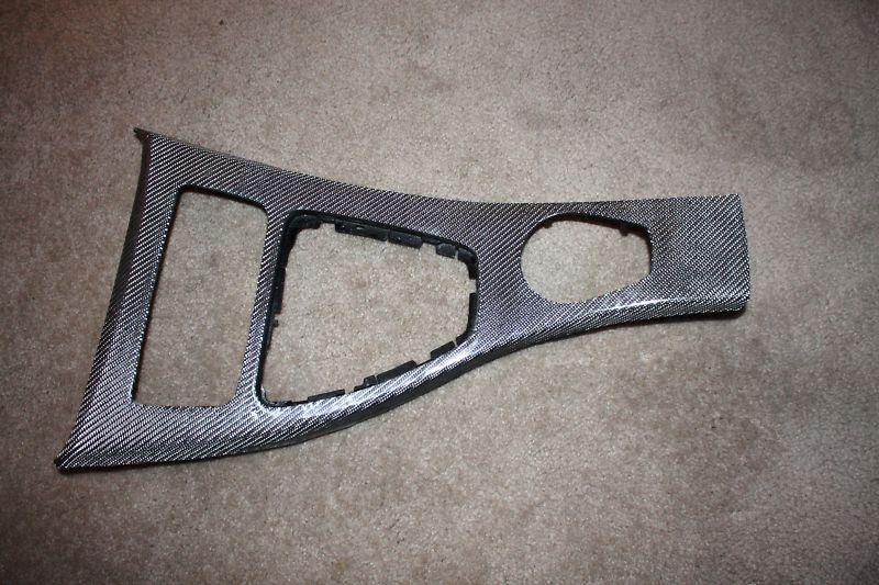 Bmw 3 series e90 e91 e92  oem center console refinished in silver carbon fiber