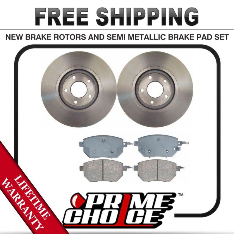 Front kit (2) brake rotors and (1 set) premium brake pads with lifetime warranty