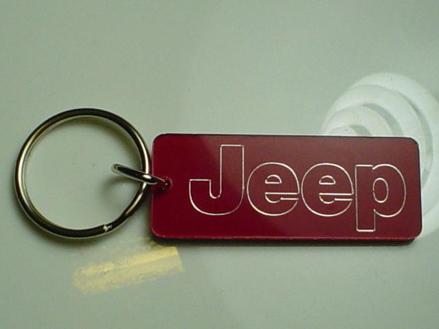 Jeep key chain red & chrome rubicon laredo wrangler liberty cherokee patriot