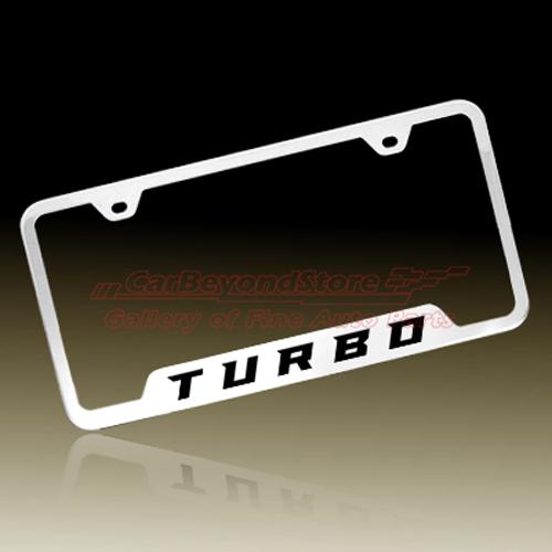 Turbo chrome stainless steel license plate frame, lifetime warranty + free gift