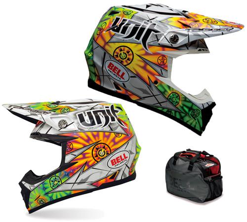 Bell moto-9 unit multi  green/orange/grey xlarge dirt atv mx motorcycle helmet