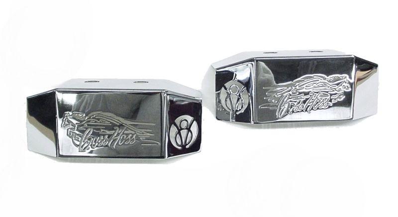 Boss hoss motorcycle v8 custom laser cut chrome rear swing arm covers 1998 & up