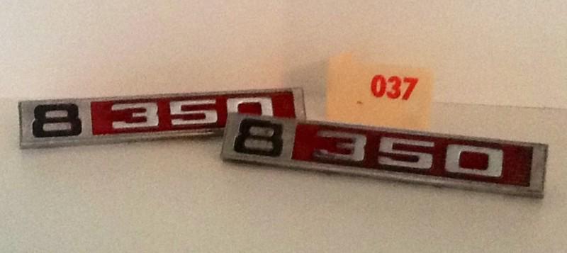 Chevy 8 350  set of 2 vintage emblems