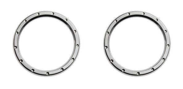 Chrome 3 5/8 dimpled billet gauge bezels pair for harley fl flh flhtc flhx 