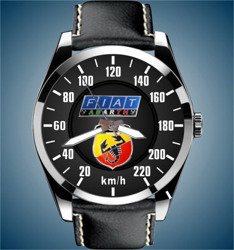 Fiat abarth 500 220 km/h speedometer auto art leather band watch