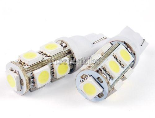 2pcs car light bulbs t10 194 168 w5w 9 5050 smd led white wedge lamp brand new