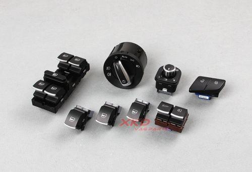 8pcs oe chrome headlight master  mirror window trunk switch set for vw passat b6