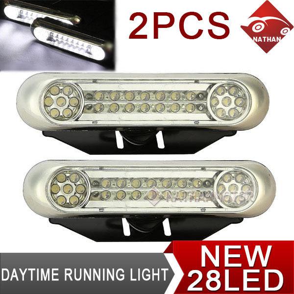 2x 28 led daytime running driving day light kit fog lamp bulb drl carauto wow