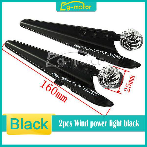 2pcs new no battery wind power energy led car wind power flashing light black