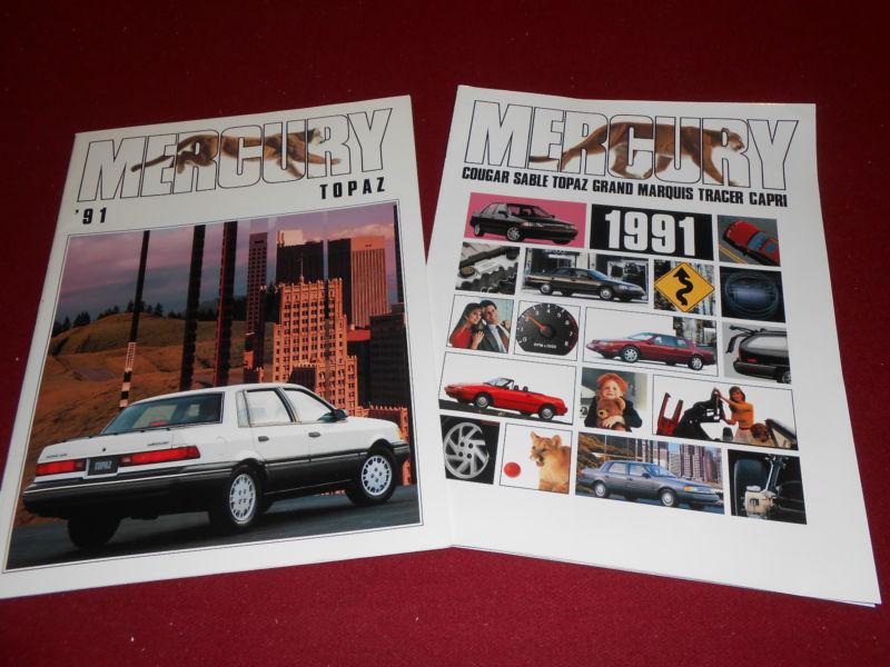 1991 mercury topaz brochure plus '91 mercury full-line sales catalog, 2 for 1 