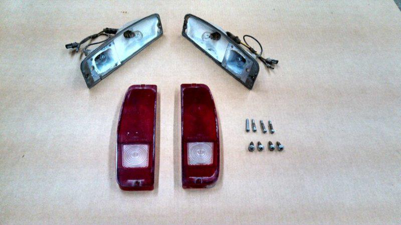 66-77 early ford bronco oem tail lamp housings and lenses, turn signal, nr,4 way