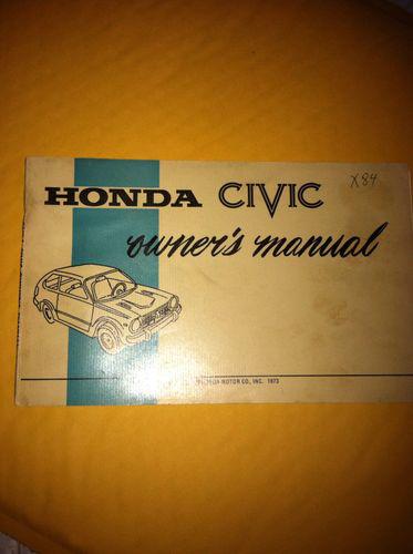 Honda civic owners manual 1973