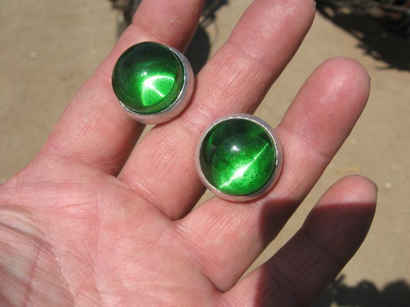 Glo brite glass reflectors green harley knucklehead panhead indian rat rod