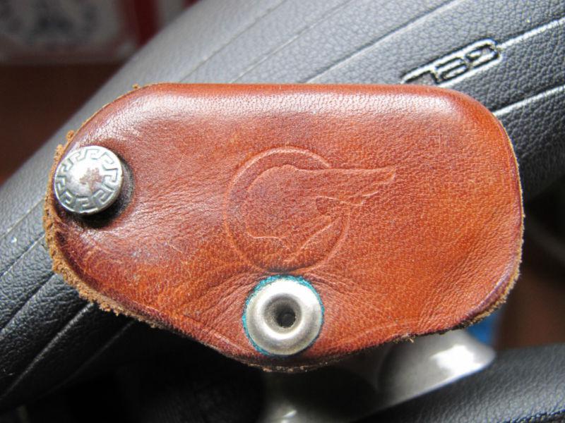 Vintage red leather pontiac key holder fob accessory hot rod ratrod 