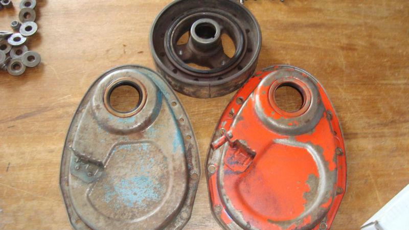 2 sbc front covers and balancer chevy 305 350 327 gm