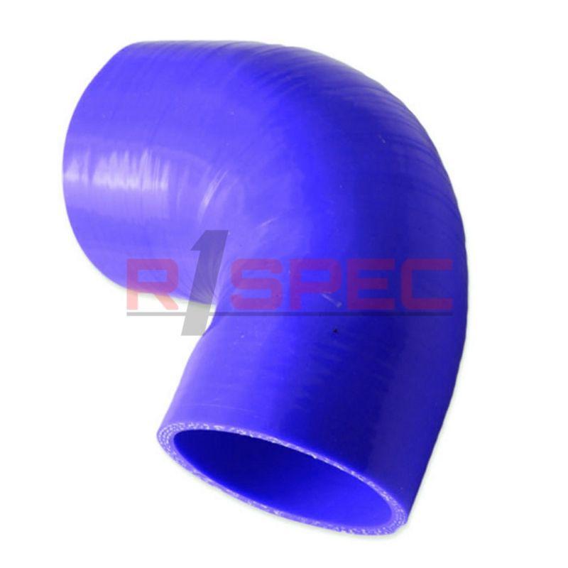 Universal blue 2.5'' to 3'' 3-ply 90 degree reducer silicone hose coupler 3.0"