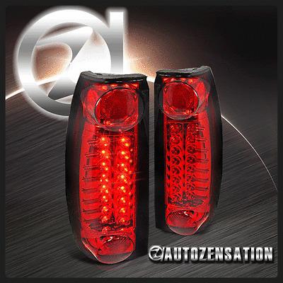 88-98 chevy gmc c/k silverado sierra 1500 2500 3500 red led tail brake lights