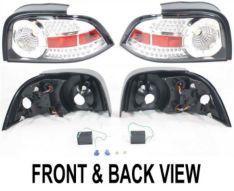 Led clear tail light brake lamp rear pair set both driver & passenger sides