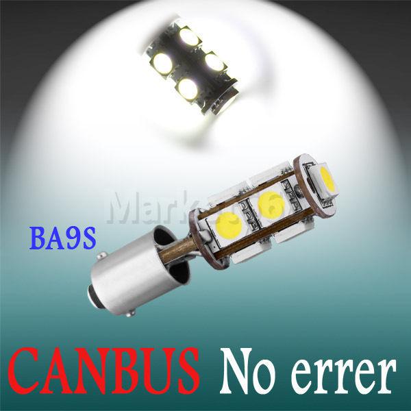 Ba9s 9 smd pure white canbus obc no error interior car t4w led light bulb