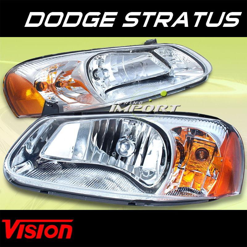 Dodge 01-02 stratus 4drs vision replacement driver passenger headlights assembly