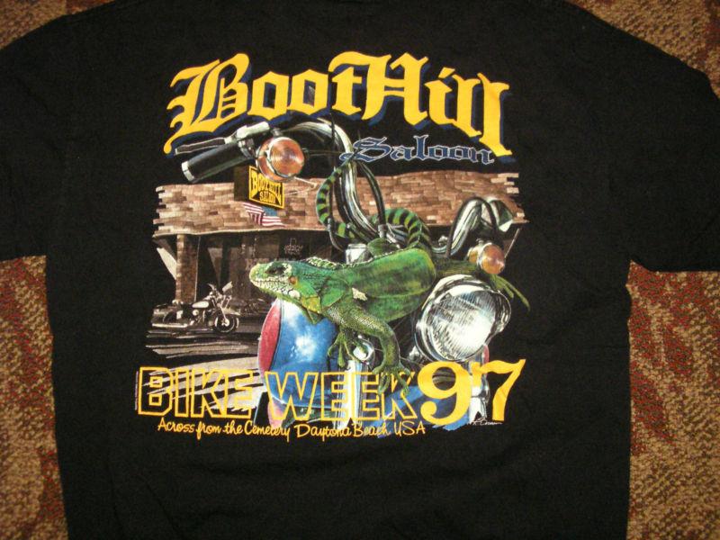 Vintage - 1997 boothill saloon shirt bike week daytona beach florida biker stuff